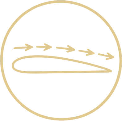 Low friction airfoil icon